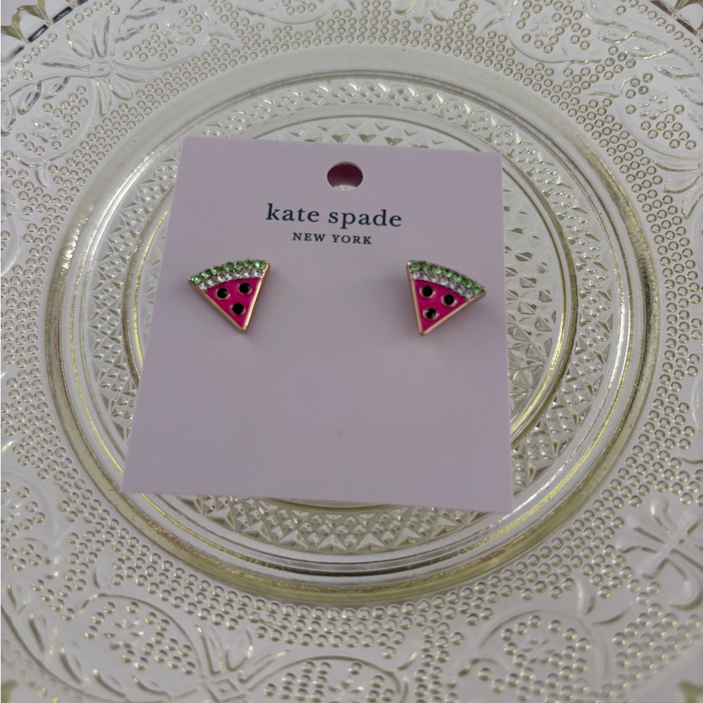 Kate Spade Watermelon Slice Earrings - Pink and Green